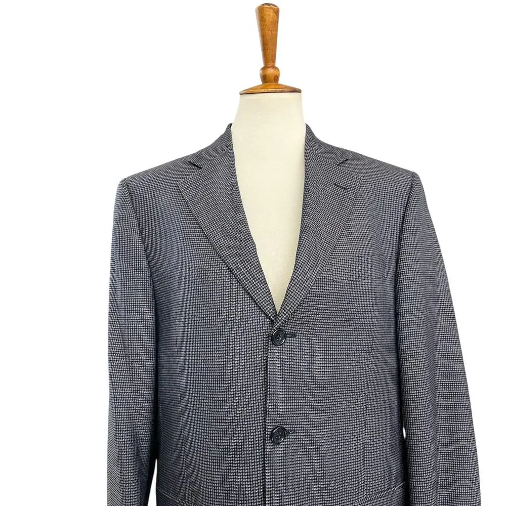 Mens Jack Victor Collection Three Button Classic 100% Wool Blazer Size 38R